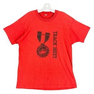 Vintage 90s Single Stitch Track Field Tee M‎ Screen Stars Running Champs Graphic